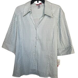 Anne Klein striped blouse sz 24 W